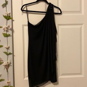 One-sided strap black dress